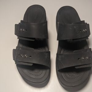 CROCS Black Platform Sandals